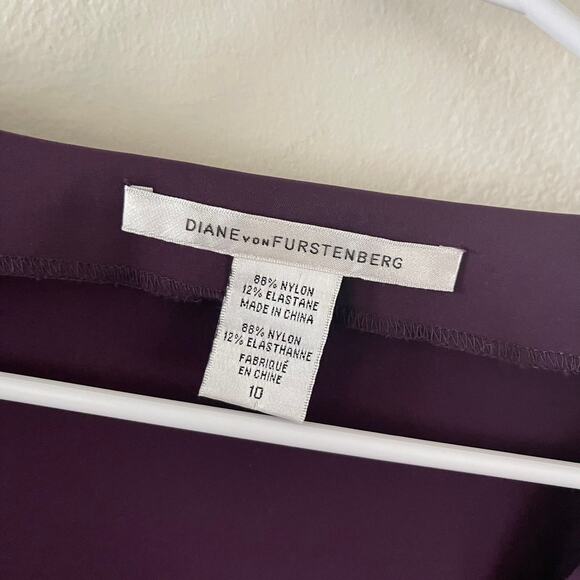 Diane von Furstenberg Oletta Faux Wrap Dress Womens 10 Purple Classic DVF Style - Picture 4 of 9